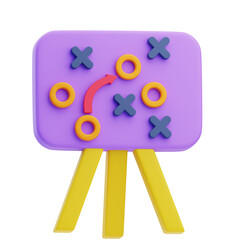 3D Football Strategy Planning Board Illustration