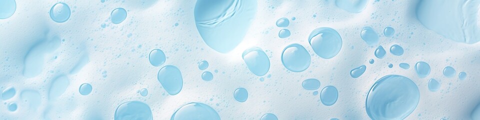 Creative Design Featuring Irregular Foam Background with Light Blue Water Surface, Capturing the Essence of Clean Beauty in a Magazine Advertisement Style, High Resolution and Professional Color Gradi