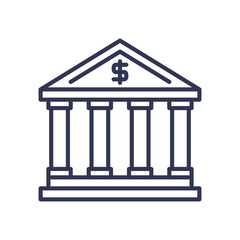 Fototapeta premium Illustration of a bank building symbolizing financial institutions and stability.