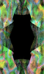 Bright neon light vertical frame on black background, place for text, halloween,banner, rainbow border.