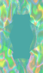 Bright neon vertical frame on sea wave background, place for text, halloween, banner, rainbow border. Christmas lights