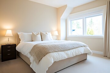 Cozy and Bright Contemporary Bedroom with Minimalist Decor and Natural Lighting