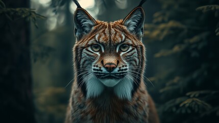 Obraz premium A detailed portrait of a lynx