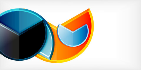 Trendy round shapes with triangular angle design element. Vector Illustration For Wallpaper, Banner, Background, Card, Book Illustration, landing page