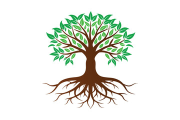 Obraz premium Tree Roots vector illustration, Tree Roots vector 