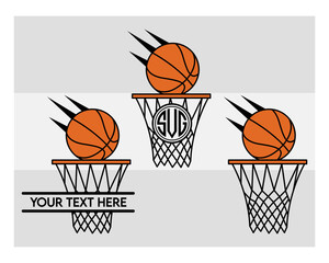 Basketball Hoop SVG Silhouette Bundle, Basketball Hoop Silhouette, basketball Net, Sports Svg, Basketball Hoop With Ball, Ball Svg, Basketball Png, Basketball Svg Images, Cut Files