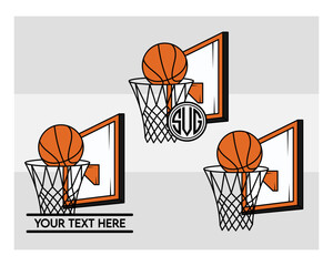Basketball Hoop SVG Silhouette Bundle, Basketball Hoop Silhouette, basketball Net, Sports Svg, Basketball Hoop With Ball, Ball Svg, Basketball Png, Basketball Svg Images, Cut Files