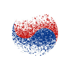 Korean Taegeukgi mark vector art with texture