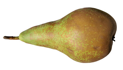 close-up of a pear isolated on white or transparent background, fresh fruit