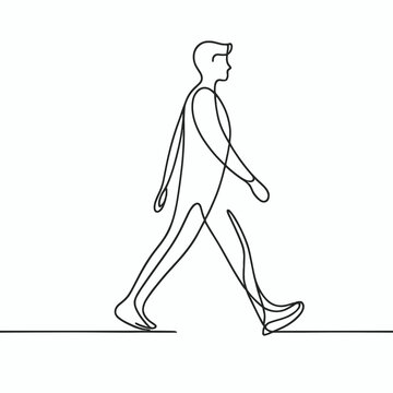 recommend clip art: Minimalist line drawing of a man walking