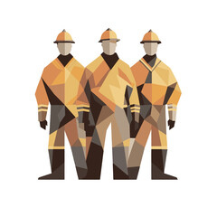 firefighters doing their job, vector illustration