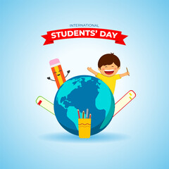 Vector illustration of International Students' Day social media template