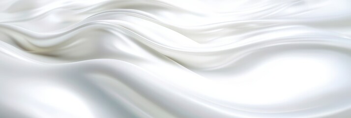 Obraz premium White Satin Silk Fabric Background, Luxurious Texture, Smooth Shiny Surface, Elegant Flowing Drapery