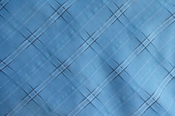 Fototapeta premium Backdrop - sky blue checkered modal fabric texture