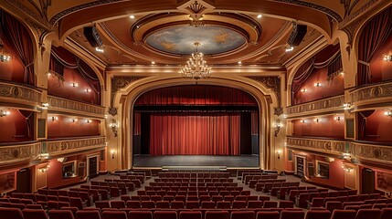 Obraz premium Historic theater with a stage and seats