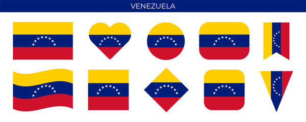 Flag of Venezuela. Icon set vector illustration. Design template