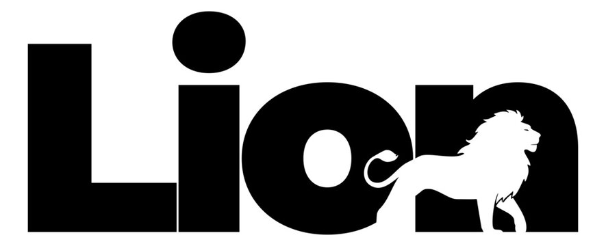 lion logo with silhouette cutout, letter N