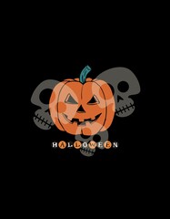 Halloween theme tshirt/totebag/wallpaper design for download 