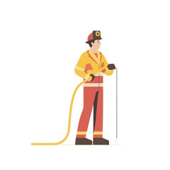 firefighters in action vector illustration