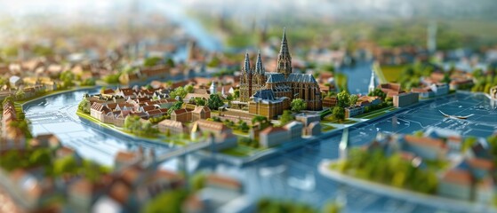 Interactive Hologram Map of a City Landmark