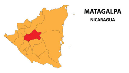 Matagalpa Map is highlighted on the Nicaragua map with detailed state and region outlines.