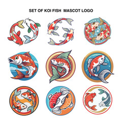 Fototapeta premium set of Koi fish esport mascot logo