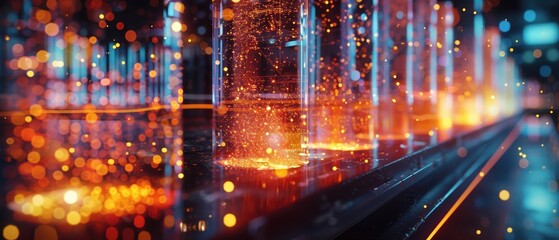 Naklejka premium High- Holographic Visuals with Bright Lights