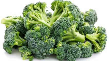 Green Broccoli with Many Florets Up Close