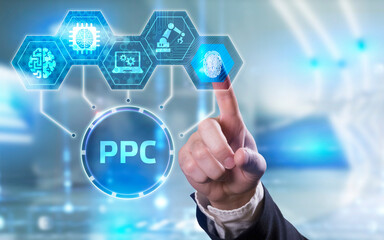 Business, Technology, Internet and network concept. PPC Pay per click payment. Technology digital marketing.