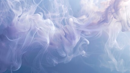 Fototapeta premium Smoke Rising Against a Blue and White Background with Soft Purple Light
