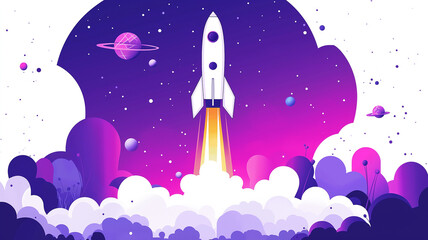 Fototapeta premium Space launch to 2025