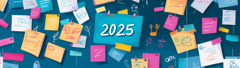 Target 2025 on blue paper