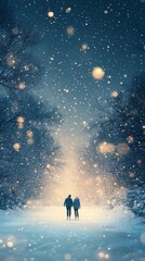 Fototapeta premium Skating Under the Stars, Ice skating