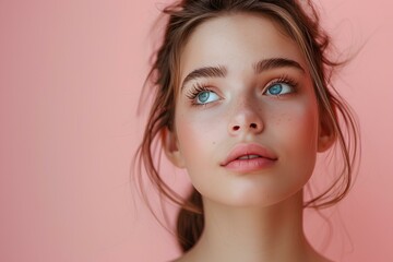 Fototapeta premium A close up of a woman with blue eyes