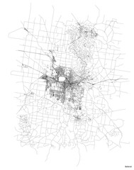 Ballarat city map with roads and streets, Australia. Vector outline illustration.