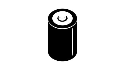 D Battery, black isolated silhouette