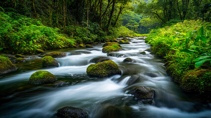 Obraz premium Ein Fluss im tropischen Regenwald 