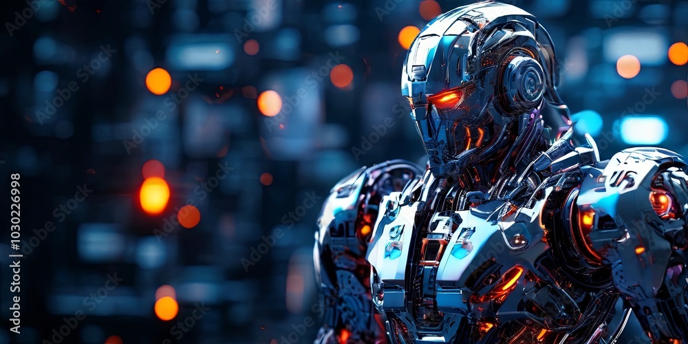 Aufkleber a robot with a face and a number on its chest