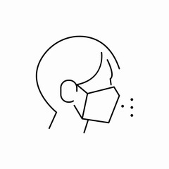 profile man wearign medical mask icon sign vector