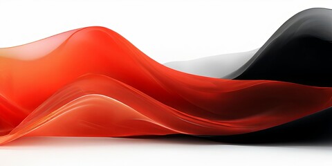 A red and black wave with white background