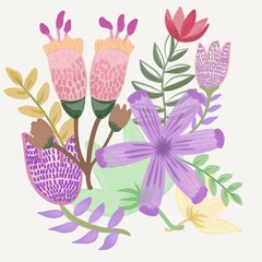 Vintage seamless flower pattern paisley ornament seamless pattern pastel pattern boho flower bouquet ,concept design for carpet , chic fabric pattern ,media print for batik and tile.