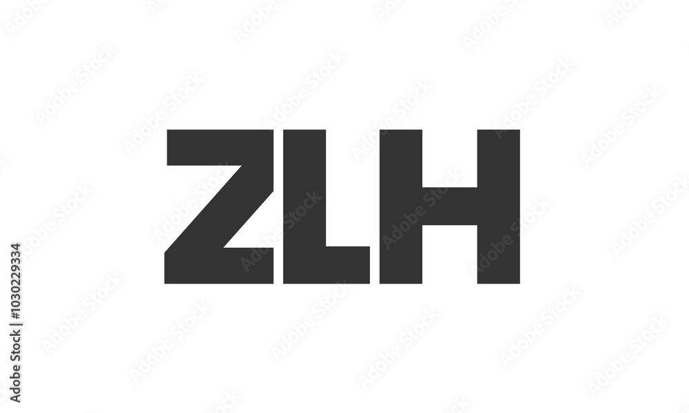 Poster ZLH logo design template with strong and modern bold text. Initial based vector logotype featuring simple and minimal typography. Trendy company identity.