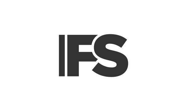 IFS logo design template with strong and modern bold text. Initial based vector logotype featuring simple and minimal typography. Trendy company identity.
