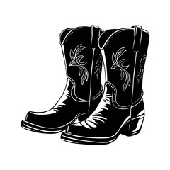 female elegant boots isolated vector illustration