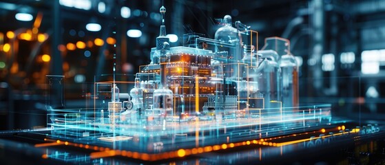 Futuristic Hologram of Recycling Technology