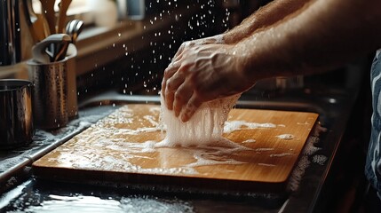 Washing Hands With Soapy Water