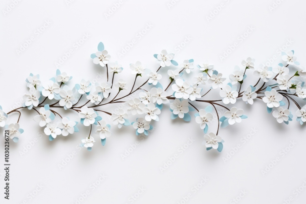 Sticker Gypsophila flowers jewelry plant white.