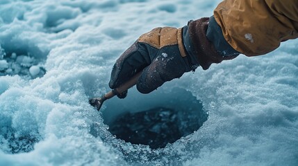 Ice Fishing in the Winter