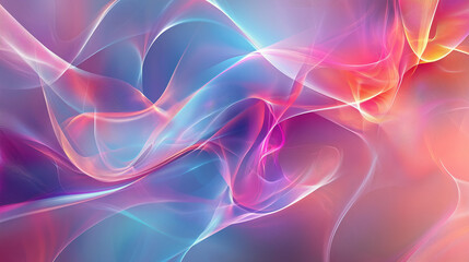 vibrant, abstract swirl of colorful light waves blending shades of pink, yellow, blue, and orange, creating a dynamic, flowing visual energy.