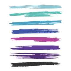 Colorful vector watercolor stripes big set, collection. Hand drawn watercolour rectangle shape streaks, uneven strokes, ribbons, bars, lines.
